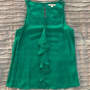 Women’s Green ruffle tank, size S